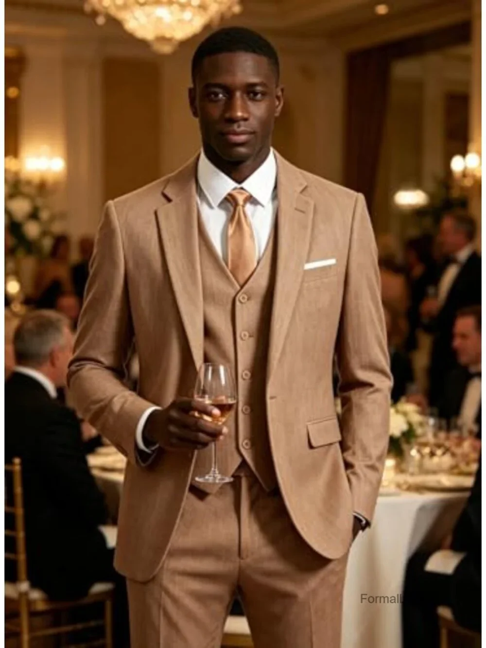 Men's 3 Piece Linen Suit Set Summer Beach Wedding Tuxedo Groomsmen Lightweight